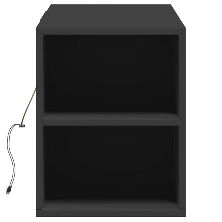 Dulap TV de perete cu lumini LED, negru, 135x31x39,5 cm