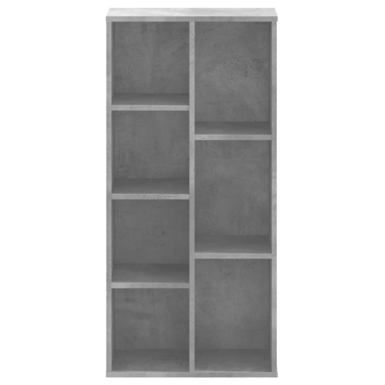 Bibliotecă, gri beton, 50x25x105 cm, lemn compozit