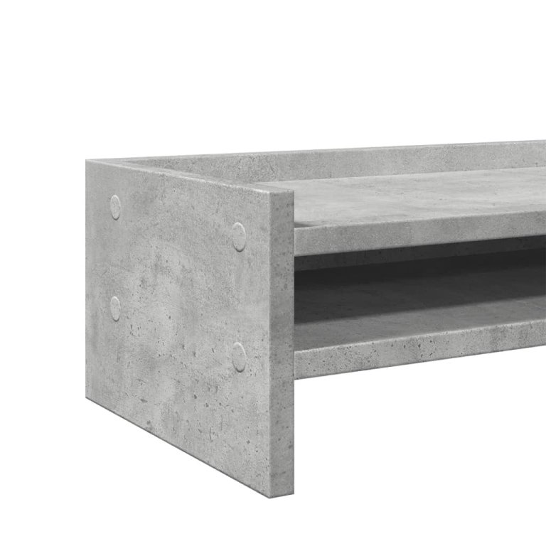 Suport de monitor, gri beton, 100x24x16 cm, lemn prelucrat