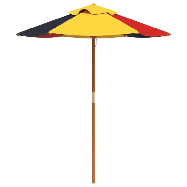 Masă picnic pentru 6 copii cu umbrelă, hexagon, lemn masiv brad