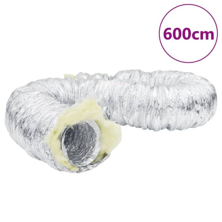 Conductă de ventilație izolată, 6 m, Ø12,5 cm, aluminiu