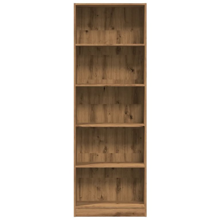 Bibliotecă, stejar artizanal, 60x24x176 cm, lemn prelucrat