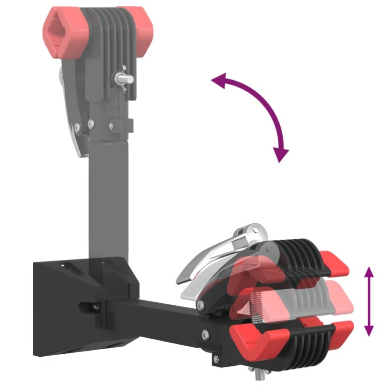 Suport reparații biciclete de perete, pliabil, roșu/ negru oțel