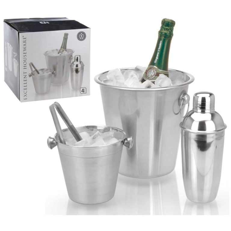 Excellent Houseware Set de bar, 4 piese, oțel inoxidabil