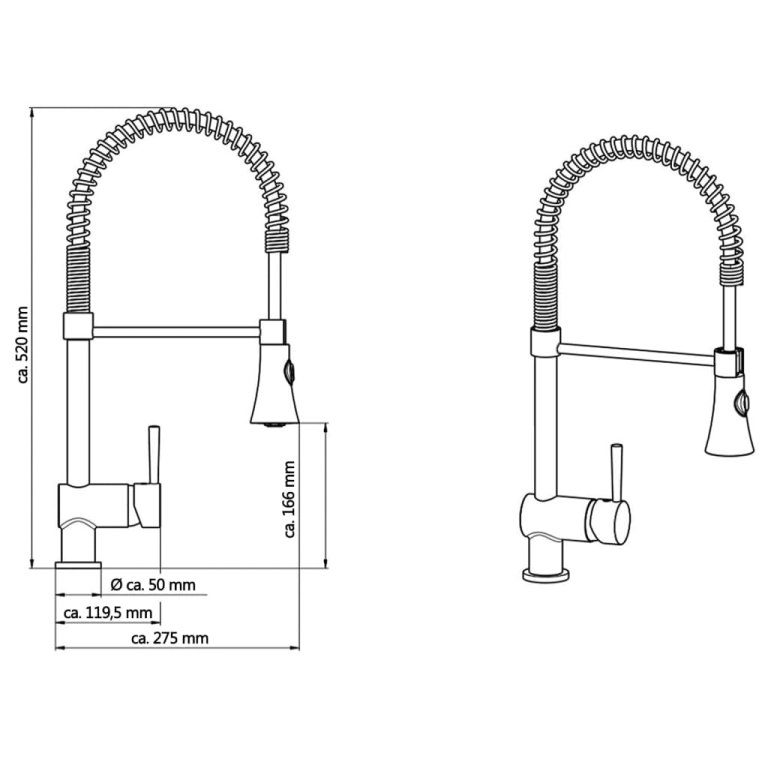 SCHÜTTE Mixer pentru chiuvetă cu arc spiralat CORNWALL crom