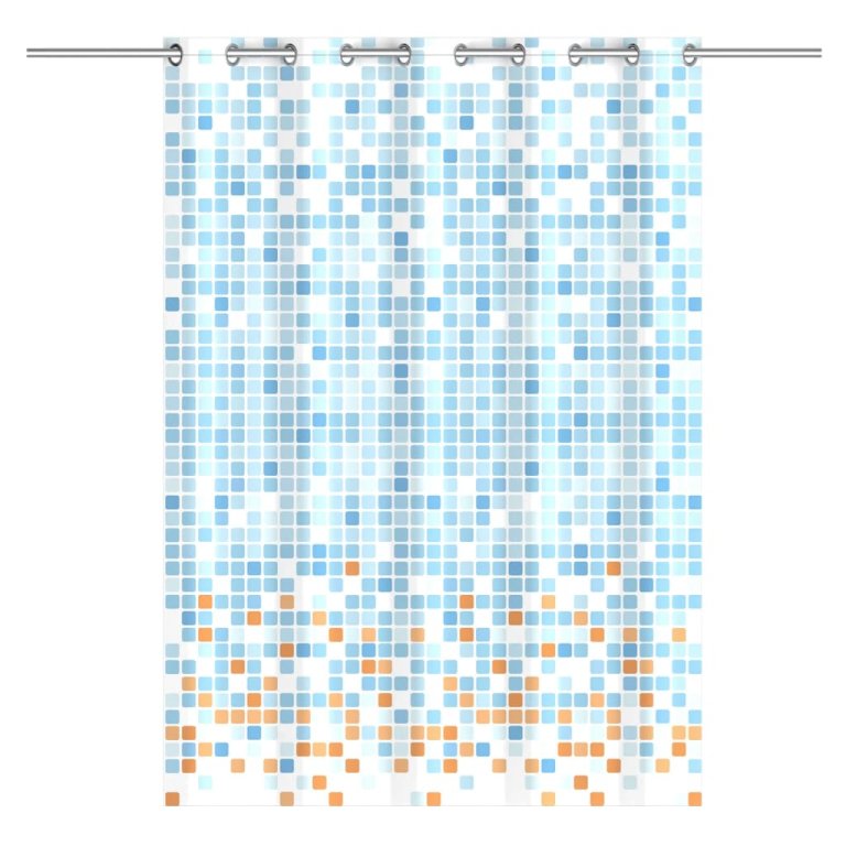 EISL Perdea de duș tip mozaic, albastru-portocaliu, 200x180x0,2 cm