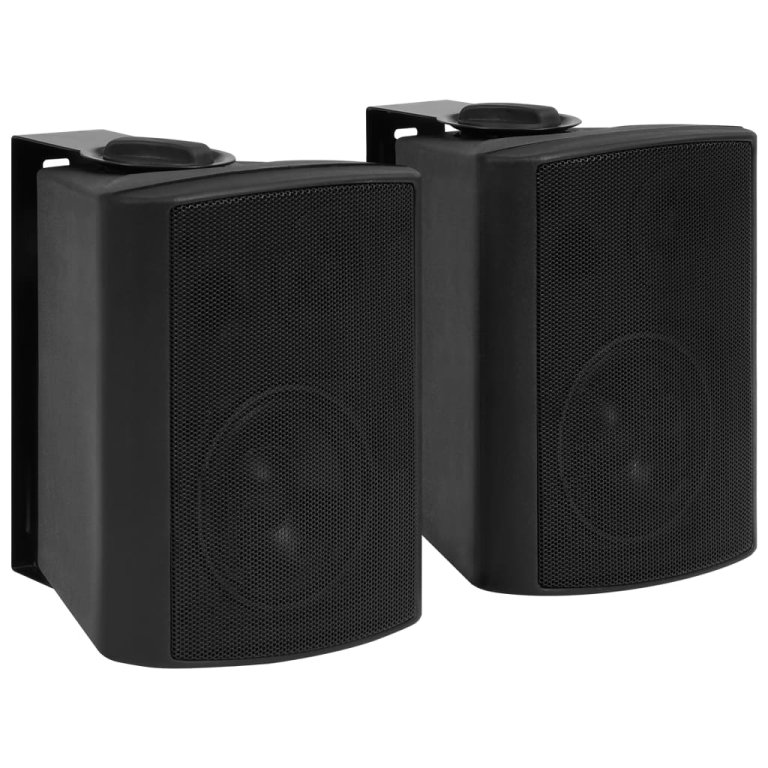 Boxe stereo de perete, 2 buc., negru, 80 W, interior/exterior