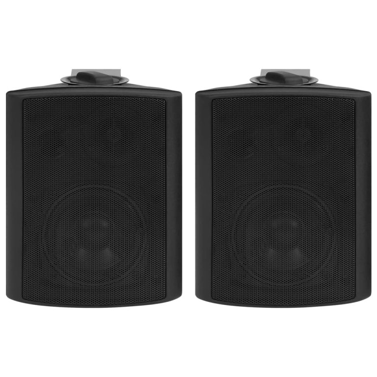 Boxe stereo de perete, 2 buc., negru, 80 W, interior/exterior