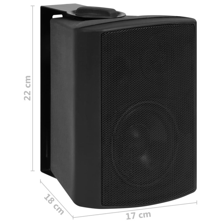 Boxe stereo de perete, 2 buc., negru, 80 W, interior/exterior