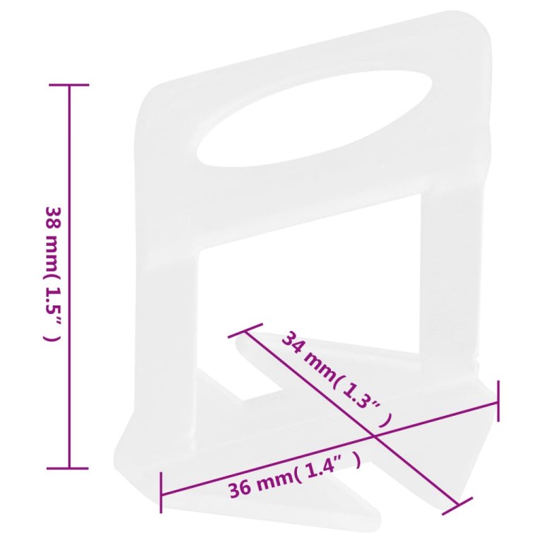 Sistem de nivelare a plăcilor, 500 pene, 2500 cleme, 3 mm