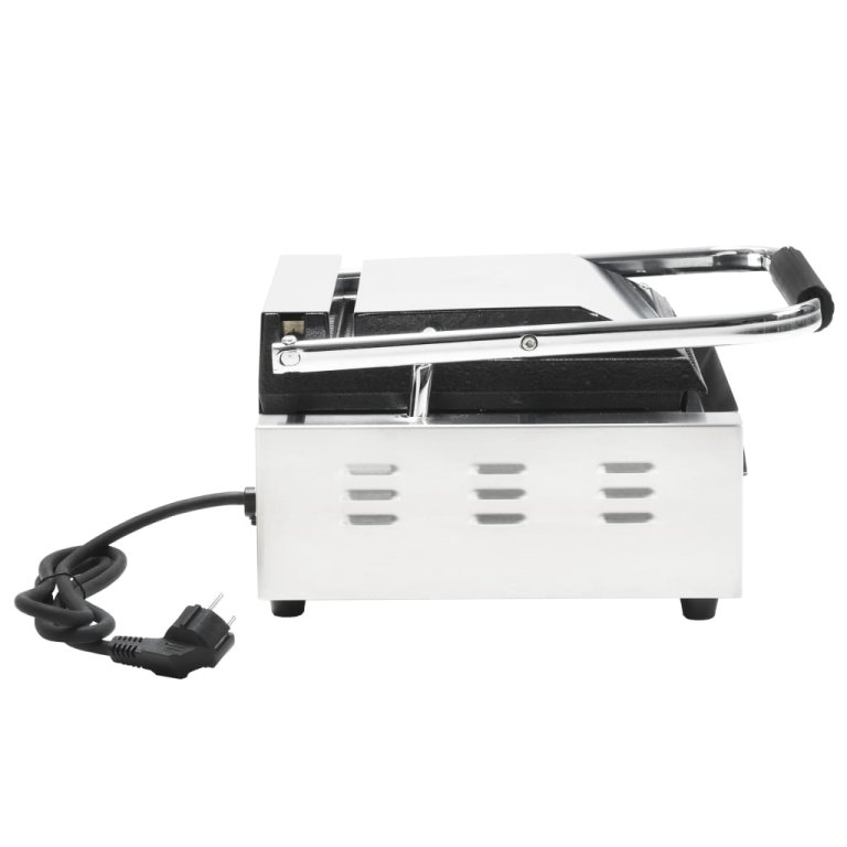 Grill Panini cu striații, 31x30,5x20 cm, inox, 1800 W